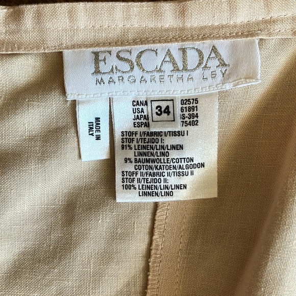 ESCADA Embroidered Linen Dress With Side Slit - Full Length - Made in Italy (34) - Picture 7 of 16